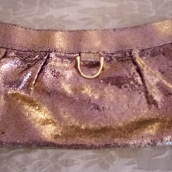 Cashe Rose Gold Leather Clutch - Picture 1 of 4